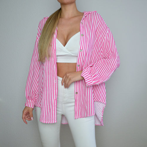Wide Striped Musselin Bluse Kimmy